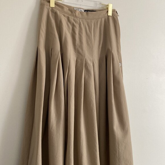 Mr. Jax Vintage Wool Pleated Skirt Beige - Picture 3 of 10